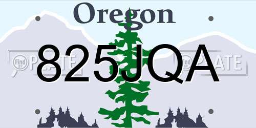 825JQA Oregon License Plate