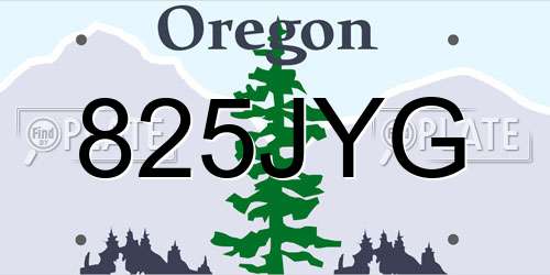 825JYG Oregon License Plate