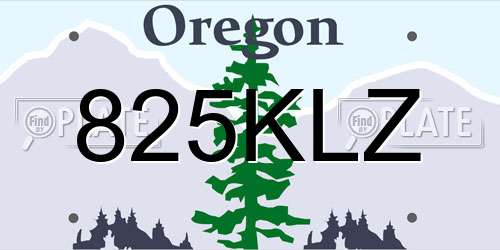825KLZ Oregon License Plate