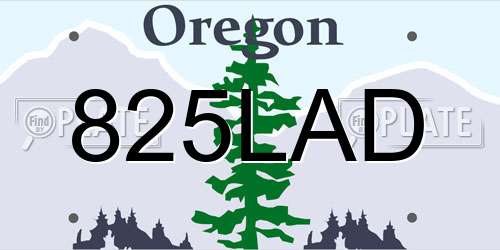 825LAD Oregon License Plate