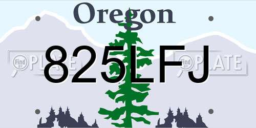 825LFJ Oregon License Plate