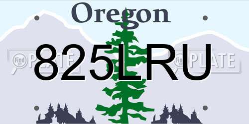 825LRU Oregon License Plate