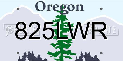 825LWR Oregon License Plate