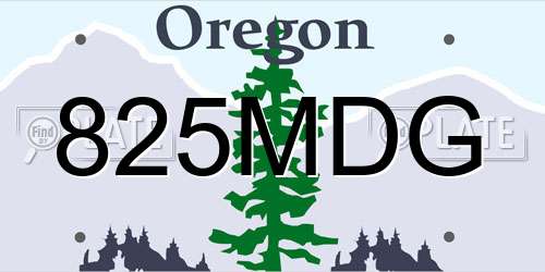 825MDG Oregon License Plate