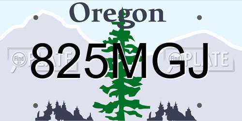 825MGJ Oregon License Plate