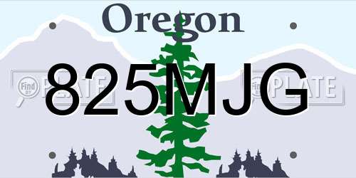 825MJG Oregon License Plate