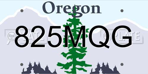 825MQG Oregon License Plate