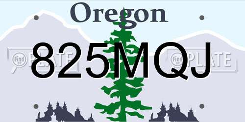 825MQJ Oregon License Plate