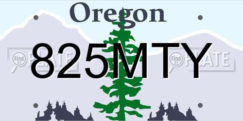 825MTY Oregon License Plate