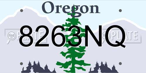 8263NQ Oregon License Plate