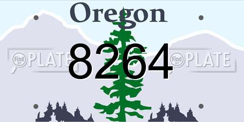 8264 Oregon License Plate