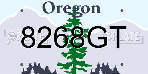 8268GT Oregon License Plate