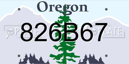 826B67 Oregon License Plate