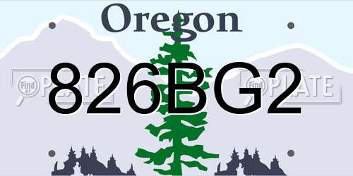826BG2 Oregon License Plate