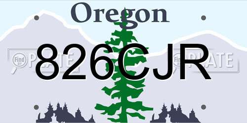 826CJR Oregon License Plate