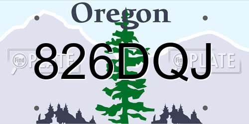 826DQJ Oregon License Plate