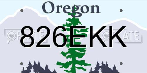 826EKK Oregon License Plate
