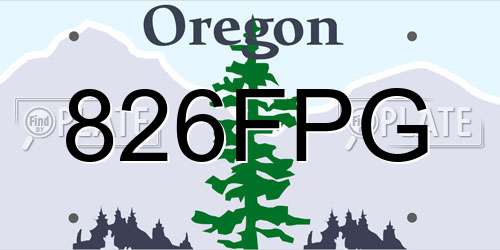 826FPG Oregon License Plate