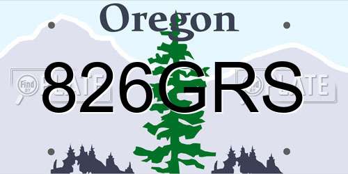 826GRS Oregon License Plate