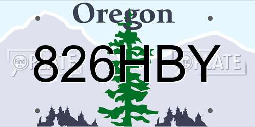 826HBY Oregon License Plate