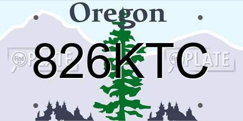 826KTC Oregon License Plate