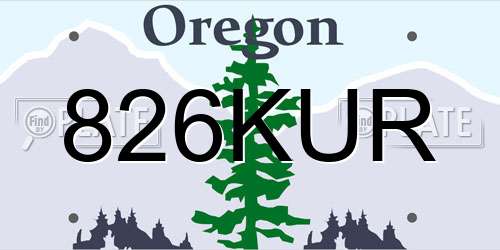 826KUR Oregon License Plate