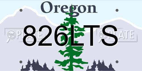 826LTS Oregon License Plate