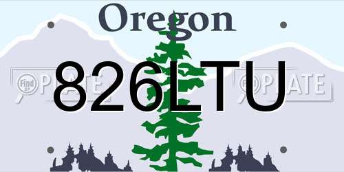 826LTU Oregon License Plate