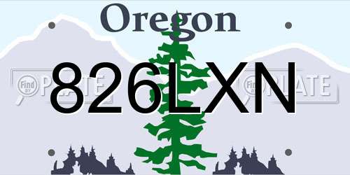 826LXN Oregon License Plate
