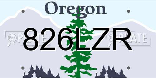 826LZR Oregon License Plate