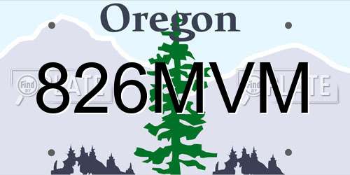826MVM Oregon License Plate