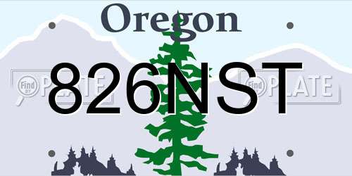 826NST Oregon License Plate
