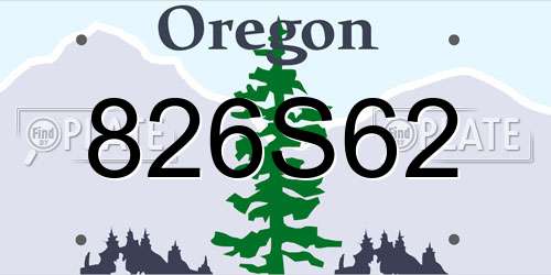 826S62 Oregon License Plate