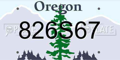 826S67 Oregon License Plate
