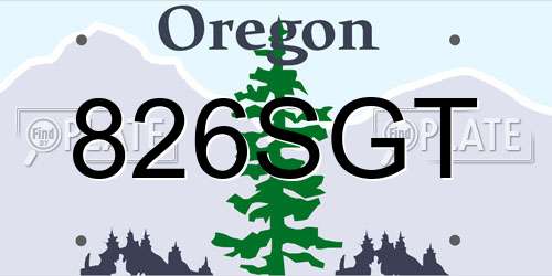826SGT Oregon License Plate