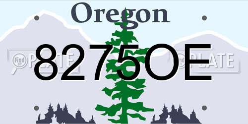 8275OE Oregon License Plate