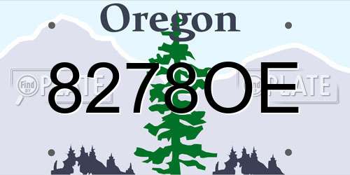 8278OE Oregon License Plate