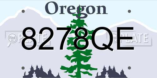 8278QE Oregon License Plate