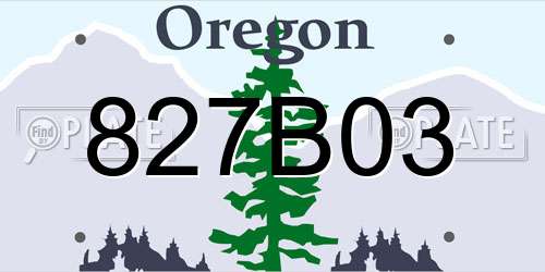 827B03 Oregon License Plate