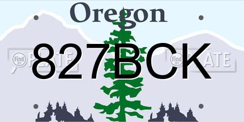 827BCK Oregon License Plate