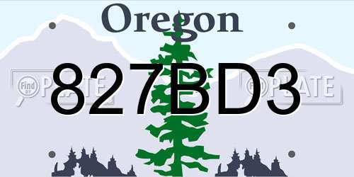 827BD3 Oregon License Plate