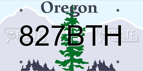 827BTH Oregon License Plate