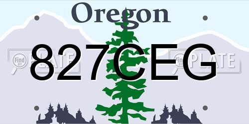 827CEG Oregon License Plate