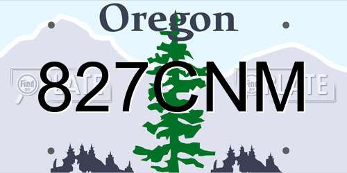 827CNM Oregon License Plate