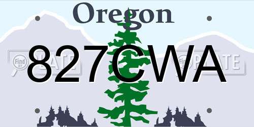 827CWA Oregon License Plate
