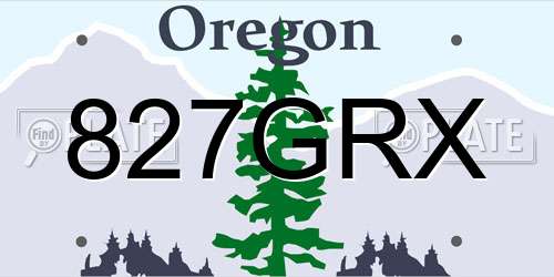 827GRX Oregon License Plate
