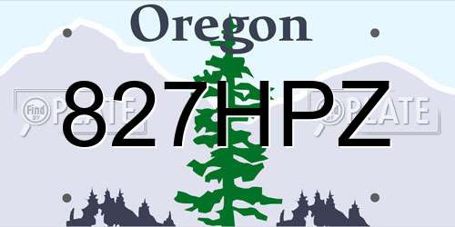 827HPZ Oregon License Plate
