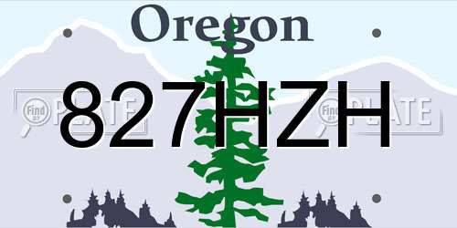 827HZH Oregon License Plate