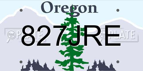 827JRE Oregon License Plate