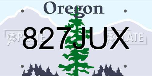 827JUX Oregon License Plate